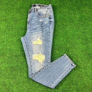 Judy Blue Womens Size 15/32 Skinny Fit Floral Distressed Jeans